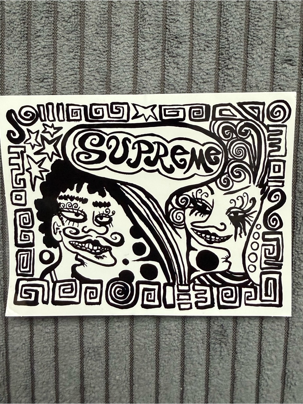 Supreme Faces Taboo Graffiti Sticker (FW18)